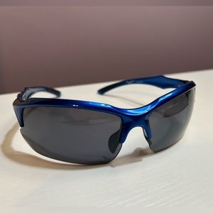 Blue and black tinted glasses